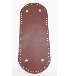 Çanta Aksesuar Gerçek Deri Kızıl Kahve 30X12 cm Oval Light Gold Metalli Çanta Tabanı