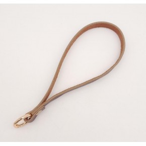 Çanta Aksesuar Gerçek Deri Kızıl Kahve Halkalı Elcik Light Gold Metalli