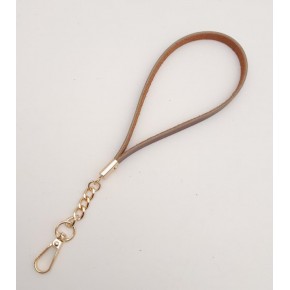 Çanta Aksesuar Gerçek Deri Kızıl Kahve Renk Zincirli Elcik Light Gold Metalli