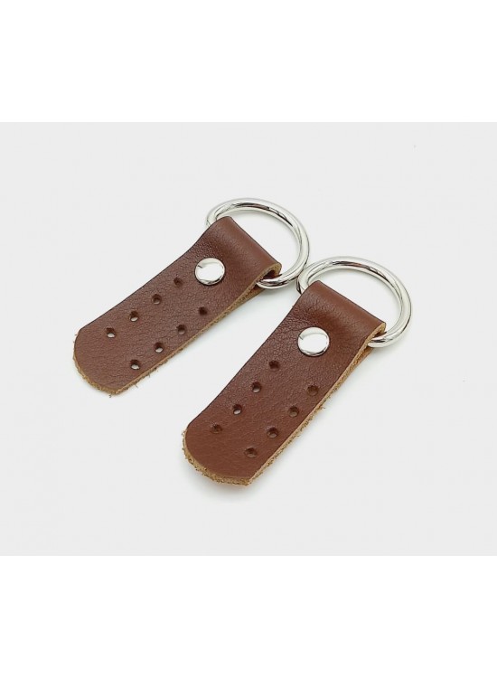 Çanta Aksesuar Gerçek Deri Kızıl Kahve Sapucu (Böce) Gümüş Metalli