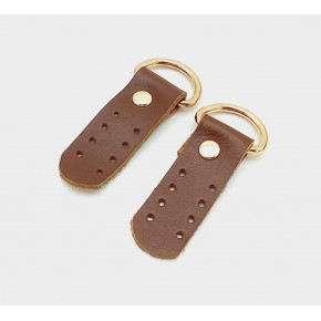 Çanta Aksesuar Gerçek Deri Kızıl Kahve Sapucu (Böce) Light Gold Metalli