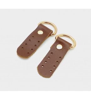 Çanta Aksesuar Gerçek Deri Kızıl Kahve Sapucu (Böce) Light Gold Metalli