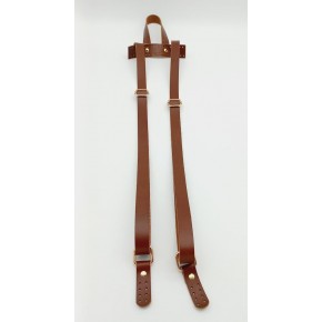 Çanta Aksesuar Gerçek Deri Kızıl Kahve Sırt Çanta Sapı Light Gold Metalli