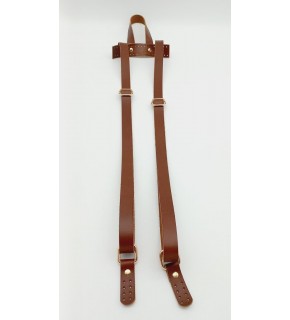 Çanta Aksesuar Gerçek Deri Kızıl Kahve Sırt Çanta Sapı Light Gold Metalli