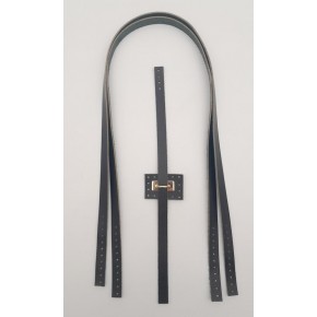 Çanta Aksesuar Gerçek Deri Köprü Kilitli Çanta Seti Siyah Renk Light Gold Metalli