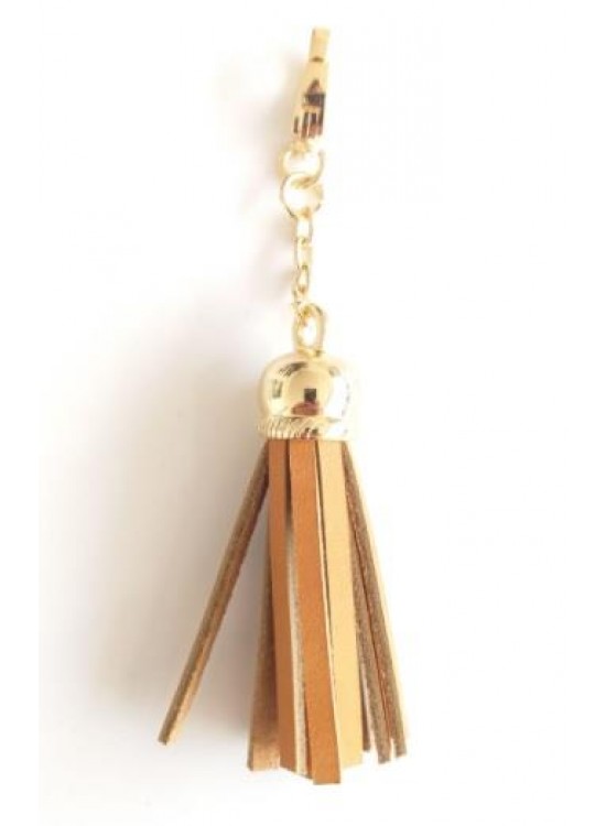 Çanta Aksesuar Gerçek Deri Kovanlı Püskül Açık Taba Renk