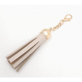 Çanta Aksesuar Gerçek Deri Kovanlı Püskül Bej Light Gold Metalli