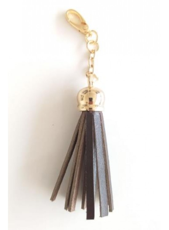 Çanta Aksesuar Gerçek Deri Kovanlı Püskül Koyu Kahve Renk