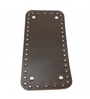 Çanta Aksesuar Gerçek Deri Koyu Kahve 25X12 cm Dikdörtgen Gümüş Metalli Çanta Tabanı