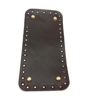 Çanta Aksesuar Gerçek Deri Koyu Kahve 25X12 cm Dikdörtgen Light Gold Metalli Çanta Tabanı