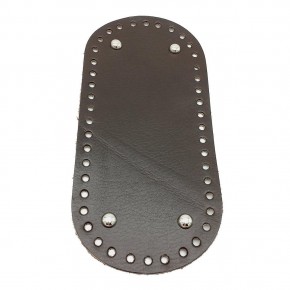 Çanta Aksesuar Gerçek Deri Koyu Kahve 25X12 cm Oval Gümüş Metalli Çanta Tabanı