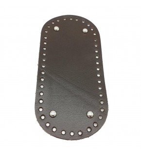 Çanta Aksesuar Gerçek Deri Koyu Kahve 25X12 cm Oval Gümüş Metalli Çanta Tabanı