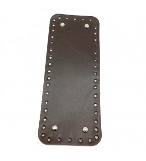 Çanta Aksesuar Gerçek Deri Koyu Kahve 30X12 cm Dikdörtgen Gümüş Metalli Çanta Tabanı