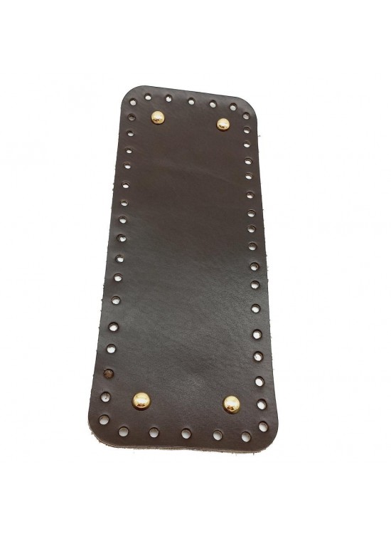 Çanta Aksesuar Gerçek Deri Koyu Kahve 30X12 cm Dikdörtgen Light Gold Metalli Çanta Tabanı