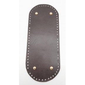 Çanta Aksesuar Gerçek Deri Koyu Kahve 30X12 cm Oval Light Gold Metalli Çanta Tabanı