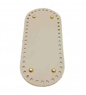 Çanta Aksesuar Gerçek Deri Krem 25X12 cm Oval Light Gold Metalli Çanta Tabanı