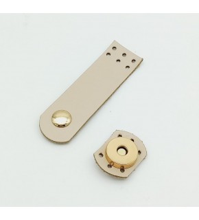 Çanta Aksesuar Gerçek Deri Krem Renk Mini Kapak 8X2,3 Cm Light Gold Metalli