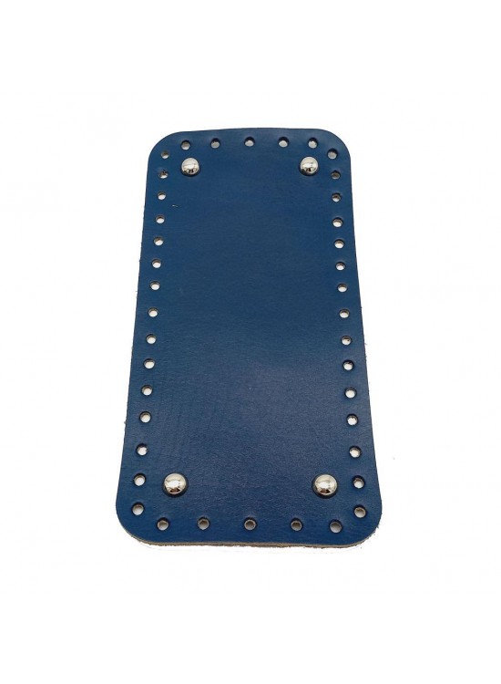 Çanta Aksesuar Gerçek Deri Lacivert 25X12 cm Dikdörtgen Gümüş Metalli Çanta Tabanı