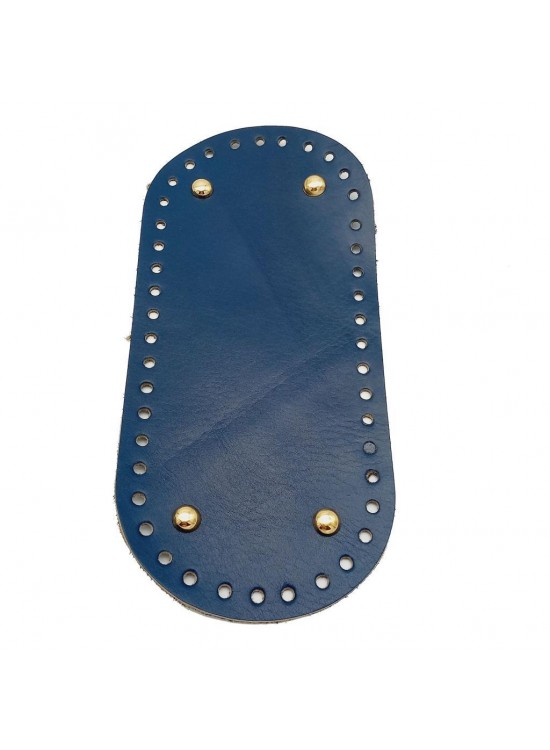 Çanta Aksesuar Gerçek Deri Lacivert 25X12 cm Oval Light Gold Metalli Çanta Tabanı