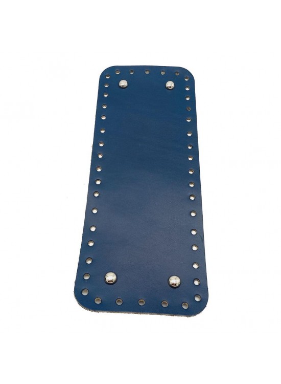 Çanta Aksesuar Gerçek Deri Lacivert 30X12 cm Dikdörtgen Gümüş Metalli Çanta Tabanı