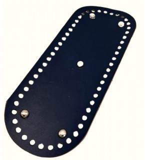 Çanta Aksesuar Gerçek Deri Lacivert 30X12 cm Oval Gümüş Metalli Çanta Tabanı