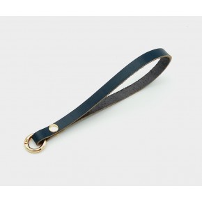 Çanta Aksesuar Gerçek Deri Lacivert Renk Halkalı Elcik Light Gold Metalli