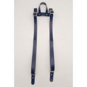 Çanta Aksesuar Gerçek Deri Lacivert Renk Sırt Çanta Sapı Light Gold Metalli