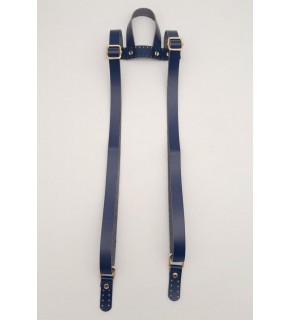 Çanta Aksesuar Gerçek Deri Lacivert Renk Sırt Çanta Sapı Light Gold Metalli