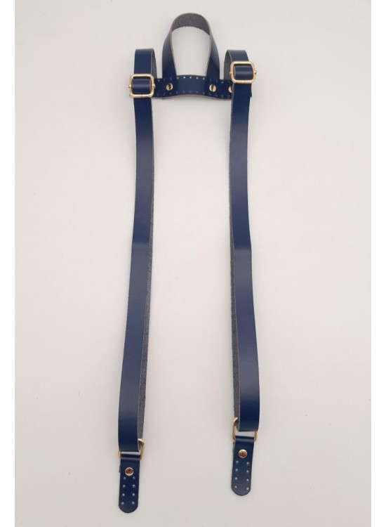 Çanta Aksesuar Gerçek Deri Lacivert Renk Sırt Çanta Sapı Light Gold Metalli