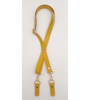 Çanta Aksesuar Gerçek Deri Limon Küfü Renk 2x130 cm Sürgütlü Ayarlanabilir Çanta Sapı Light Gold Metalli