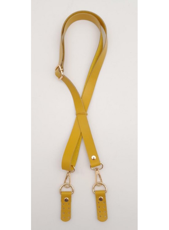 Çanta Aksesuar Gerçek Deri Limon Küfü Renk 2x130 cm Sürgütlü Ayarlanabilir Çanta Sapı Light Gold Metalli