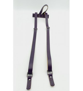 Çanta Aksesuar Gerçek Deri Mor Sırt Çanta Sapı Füme Metalli