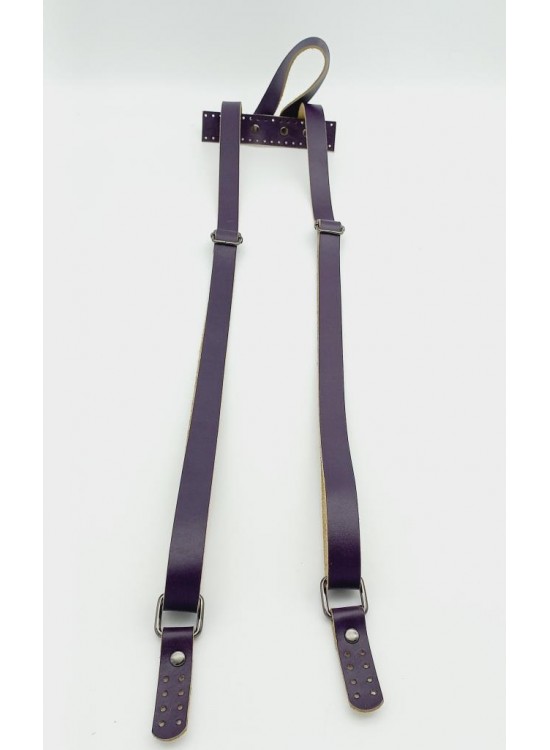 Çanta Aksesuar Gerçek Deri Mor Sırt Çanta Sapı Füme Metalli