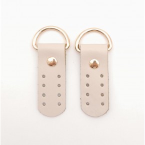 Çanta Aksesuar Gerçek Deri Sapucu (Böce) Bej Renk Light Gold Metalli