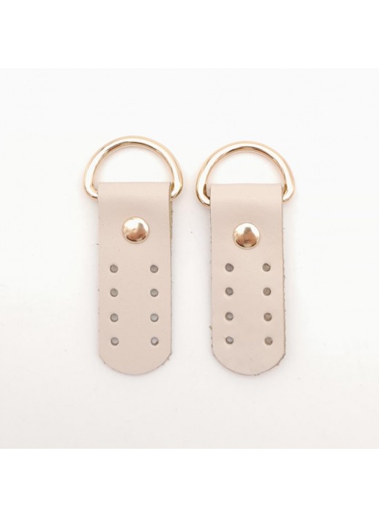 Çanta Aksesuar Gerçek Deri Sapucu (Böce) Bej Renk Light Gold Metalli