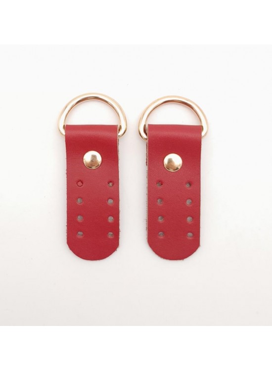 Çanta Aksesuar Gerçek Deri Sapucu (Böce) Kırmızı Renk Light Gold Metalli Çanta Aksesuar Gerçek Deri Sapucu (Böce) Kırmızı Renk Light Gold Metalli