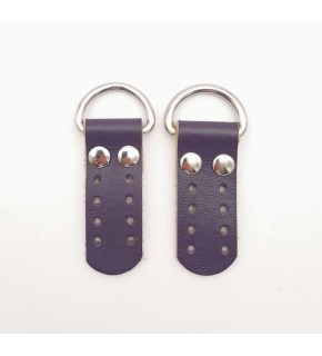 Çanta Aksesuar Gerçek Deri Sapucu (Böce) Mor Renk Gümüş Metalli