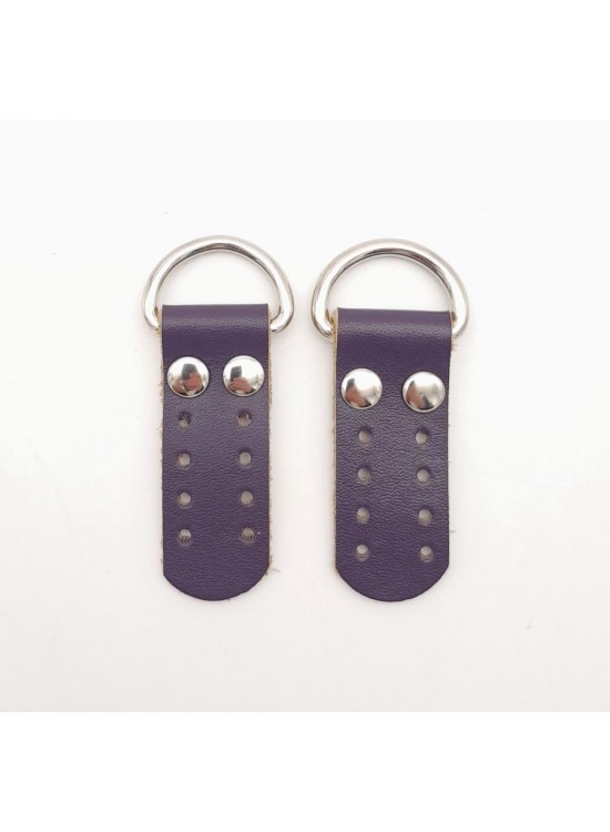 Çanta Aksesuar Gerçek Deri Sapucu (Böce) Mor Renk Gümüş Metalli