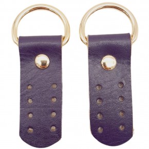 Çanta Aksesuar Gerçek Deri Sapucu (Böce) Mor Renk Light Gold Metalli