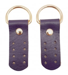 Çanta Aksesuar Gerçek Deri Sapucu (Böce) Mor Renk Light Gold Metalli
