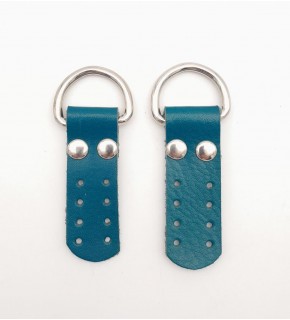 Çanta Aksesuar Gerçek Deri Sapucu (Böce) Turkuaz Renk Gümüş Metalli