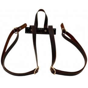 Çanta Aksesuar Gerçek Deri Sırt Çanta Sapı Crazy Oil Kahve  Light Gold Metalli