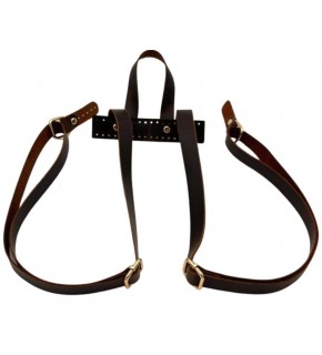 Çanta Aksesuar Gerçek Deri Sırt Çanta Sapı Crazy Oil Kahve  Light Gold Metalli