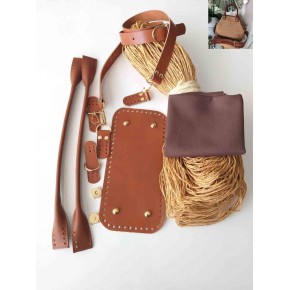 Çanta Aksesuar Gerçek Deri Sitil Model Örgü Çanta Seti
