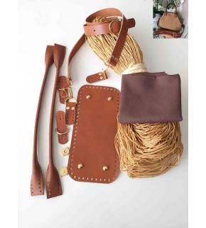 Çanta Aksesuar Gerçek Deri Sitil Model Örgü Çanta Seti