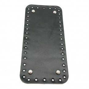 Çanta Aksesuar Gerçek Deri Siyah 25X12 cm Dikdörtgen Gümüş Metalli Çanta Tabanı