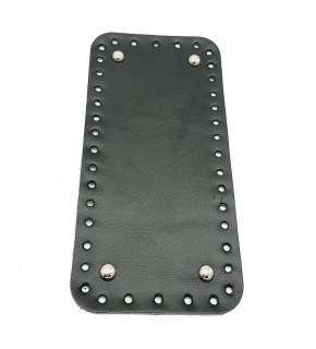 Çanta Aksesuar Gerçek Deri Siyah 25X12 cm Dikdörtgen Gümüş Metalli Çanta Tabanı