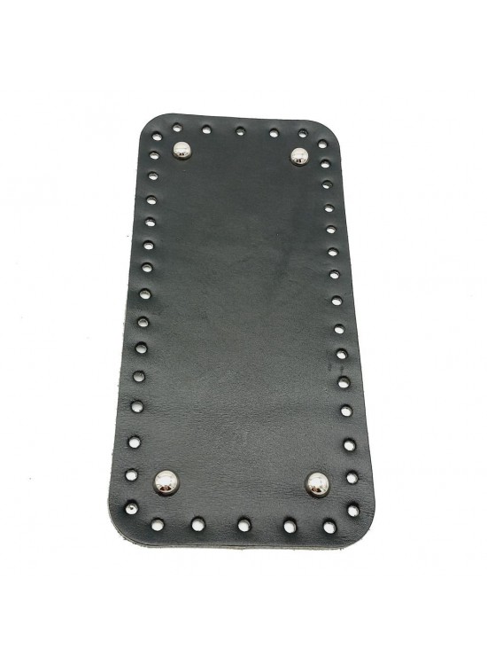 Çanta Aksesuar Gerçek Deri Siyah 25X12 cm Dikdörtgen Gümüş Metalli Çanta Tabanı