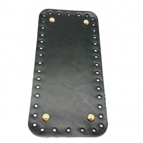 Çanta Aksesuar Gerçek Deri Siyah 25X12 cm Dikdörtgen Light Gold Metalli Çanta Tabanı