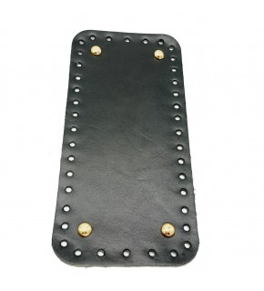 Çanta Aksesuar Gerçek Deri Siyah 25X12 cm Dikdörtgen Light Gold Metalli Çanta Tabanı